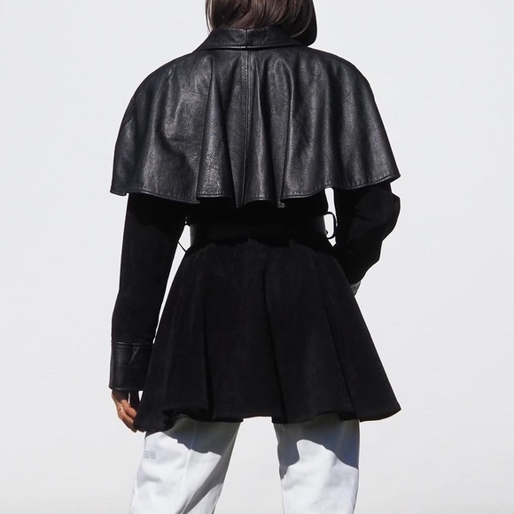 RARE VINTAGE SUEDE / LEATHER BELTED TRENCH COAT - Picture 3 of 8